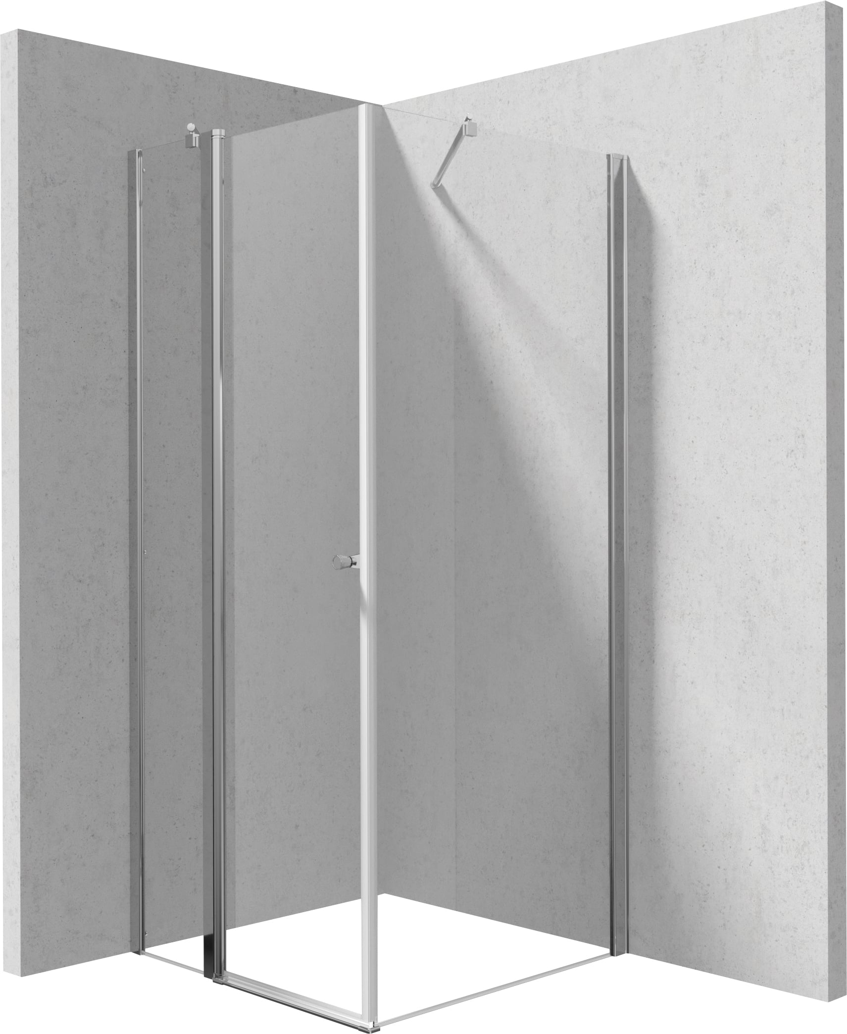 Deante Kerria Plus zuhanykabin 90x90 cm négyzet króm fényes/átlátszó üveg KKN0U09S09
