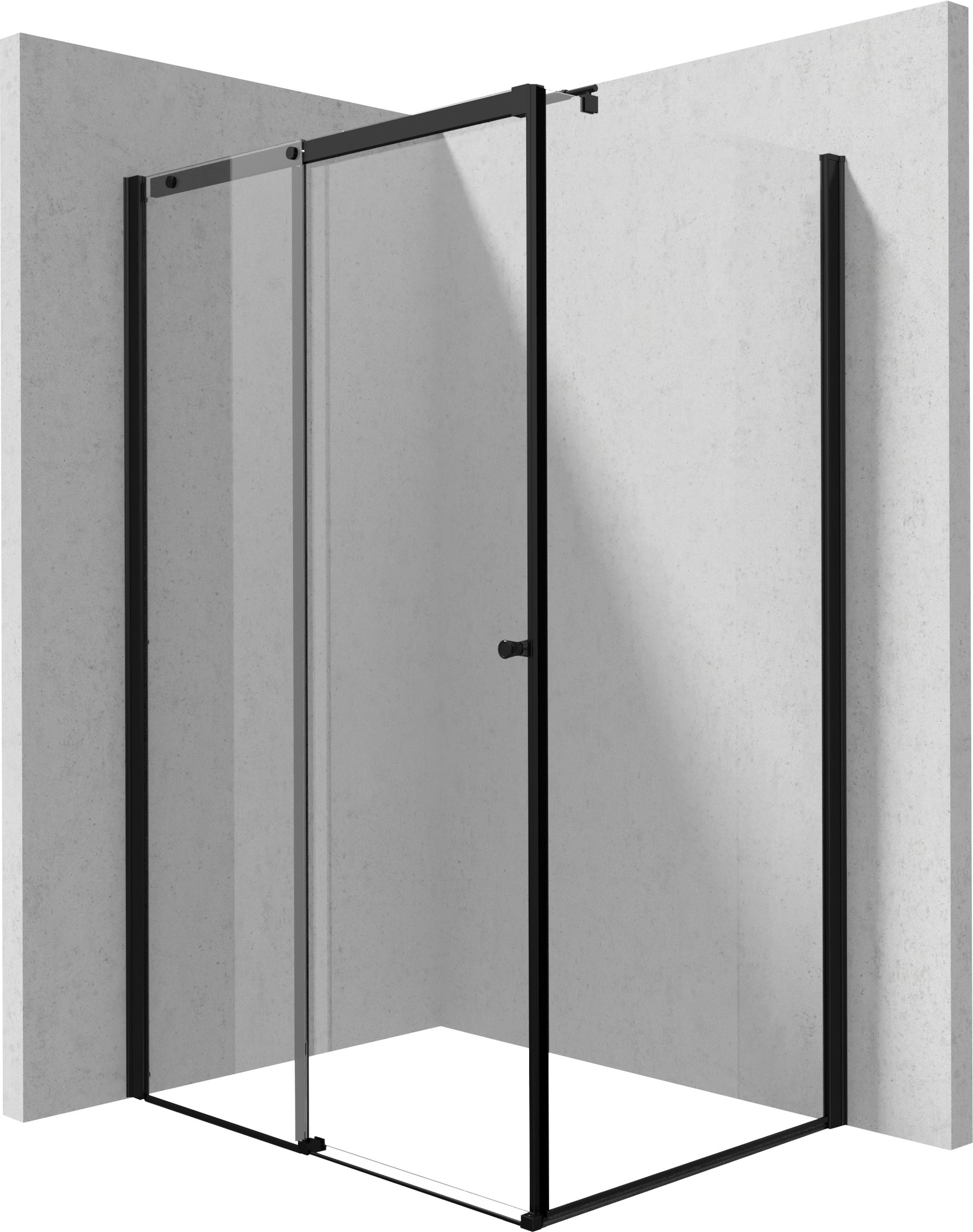 Deante Kerria Plus zuhanykabin 120x80 cm négyszögletes fekete matt/átlátszó üveg KKNNP12S08