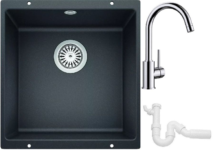 Készlet gránit mosogató Blanco Rotan 400-U 521332, konyhai csaptelep Blanco Mida 517742, 137267