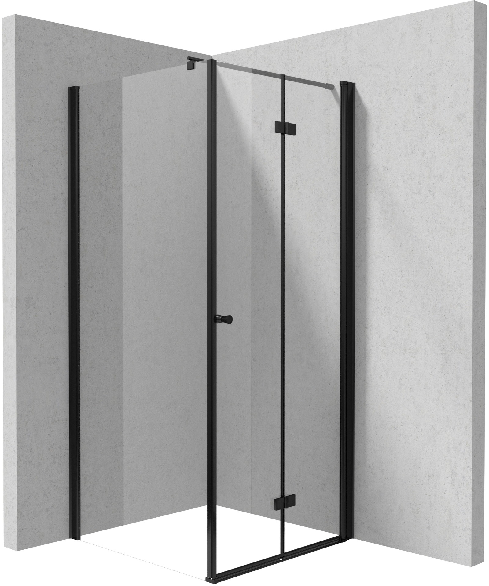Deante Kerria Plus zuhanykabin 90x90 cm négyzet fekete matt/átlátszó üveg KKNNX09S09