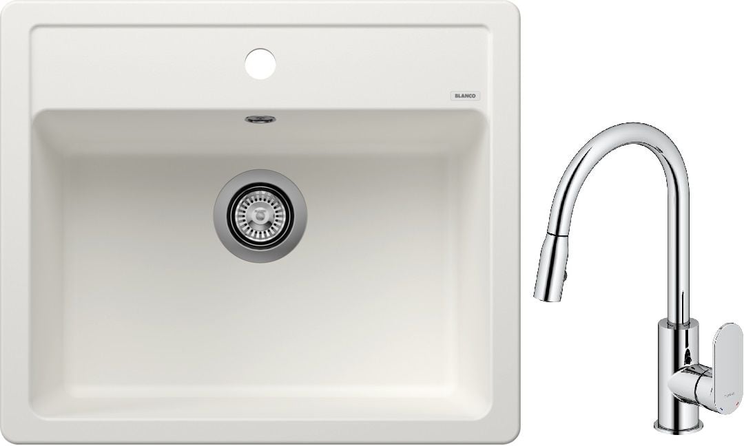 Készlet gránit mosogató Blanco Legra 6 523334, konyhai csaptelep Oltens Lista 35202100