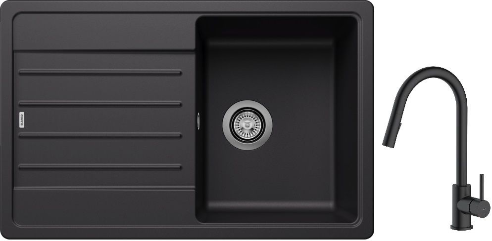 Készlet gránit mosogató Blanco Legra 45 S 526083, konyhai csaptelep Oltens Litla 35204300