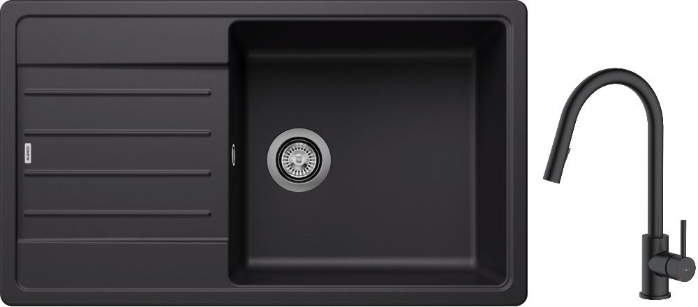Készlet gránit mosogató Blanco Legra XL 6 S 526087, konyhai csaptelep Oltens Litla 35204300