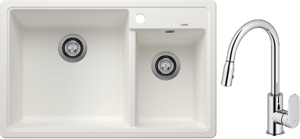 Készlet gránit mosogató Blanco Legra 8 526226, konyhai csaptelep Oltens Lista 35202100