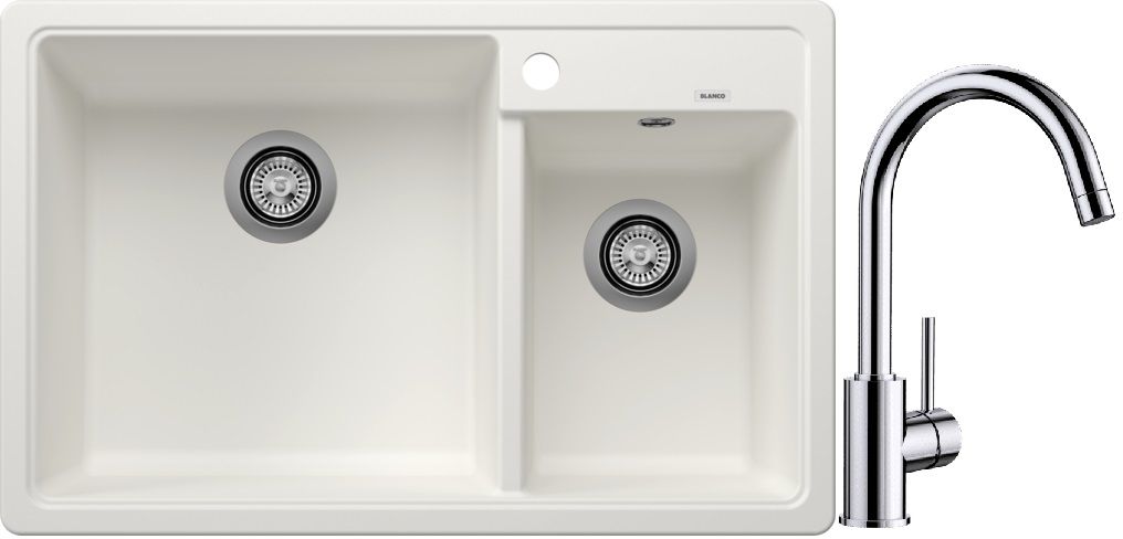 Készlet gránit mosogató Blanco Legra 8 526226, konyhai csaptelep Blanco Mida 517742