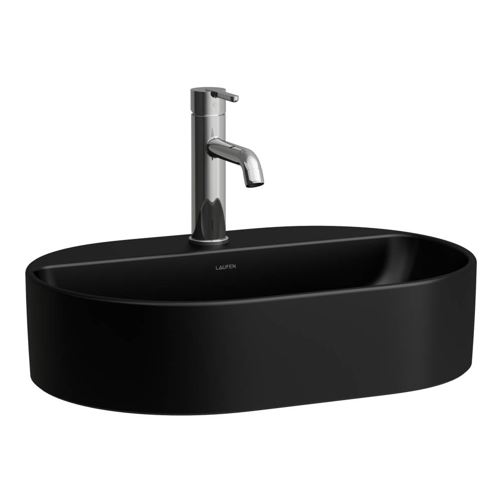 Laufen Savoy mosdótál 55x38 cm ovális mosdótálak fekete H8129457161111