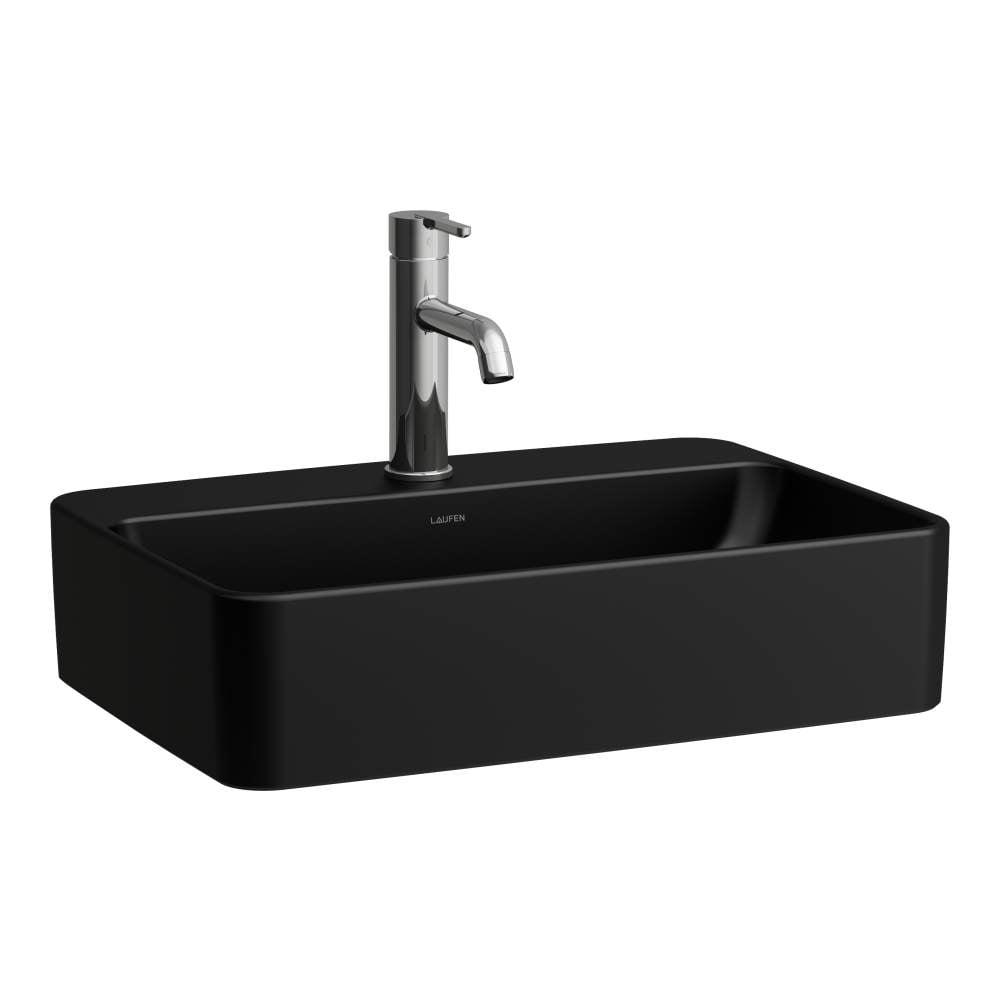 Laufen Savoy mosdótál 55x38 cm négyszögletes mosdótálak fekete matt H8169457161041