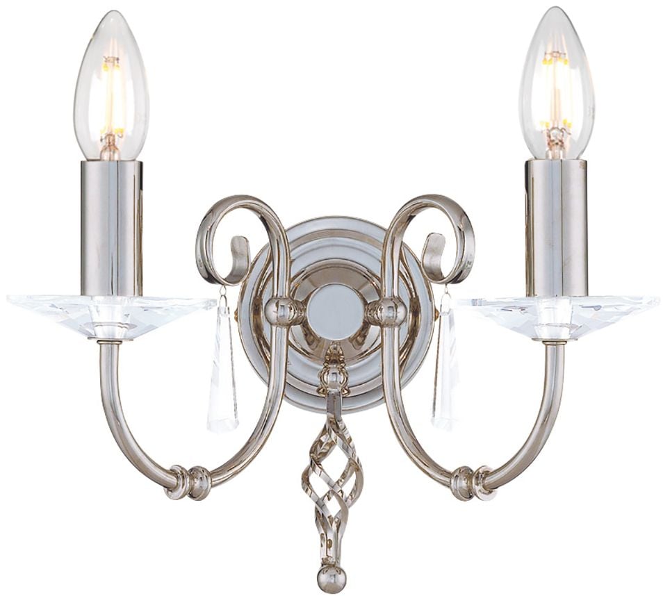 Elstead Lighting Aegean oldalfali lámpa 2x60 W nikkel AG2-POL-NICKEL