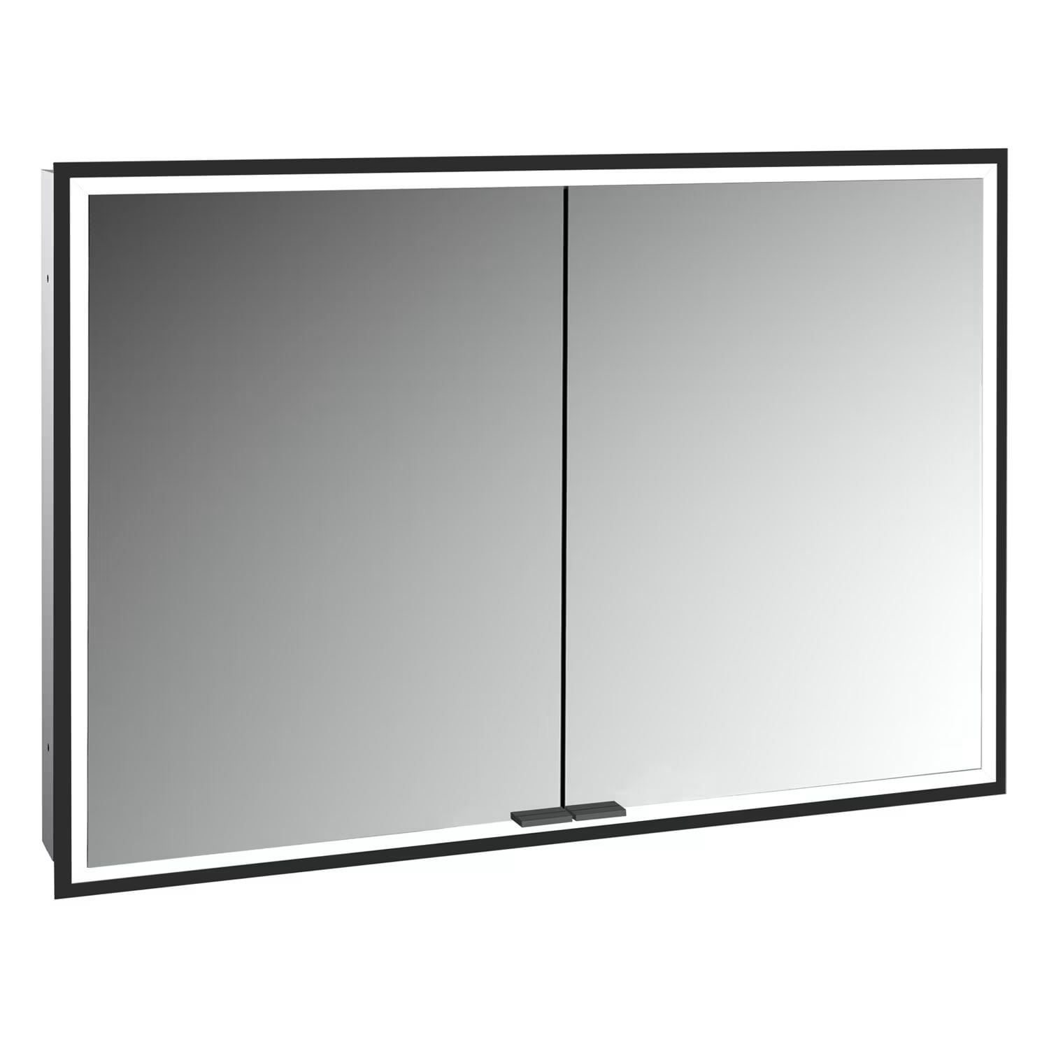 Kronenbach Cube 2.0 szekrény 100x17x70 cm tükörrel fekete KB100226MB