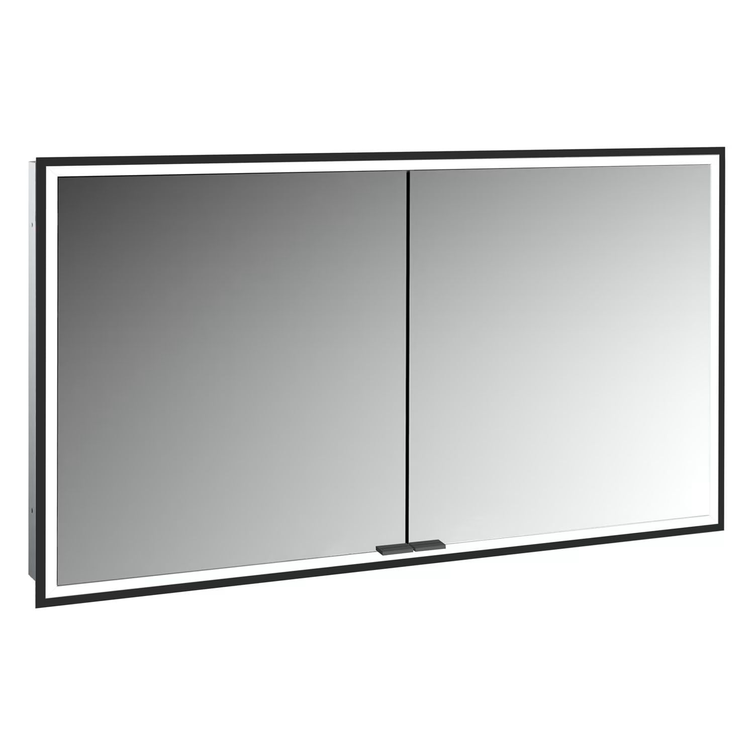 Kronenbach Cube 2.0 szekrény 120x17x70 cm tükörrel fekete KB100227MB