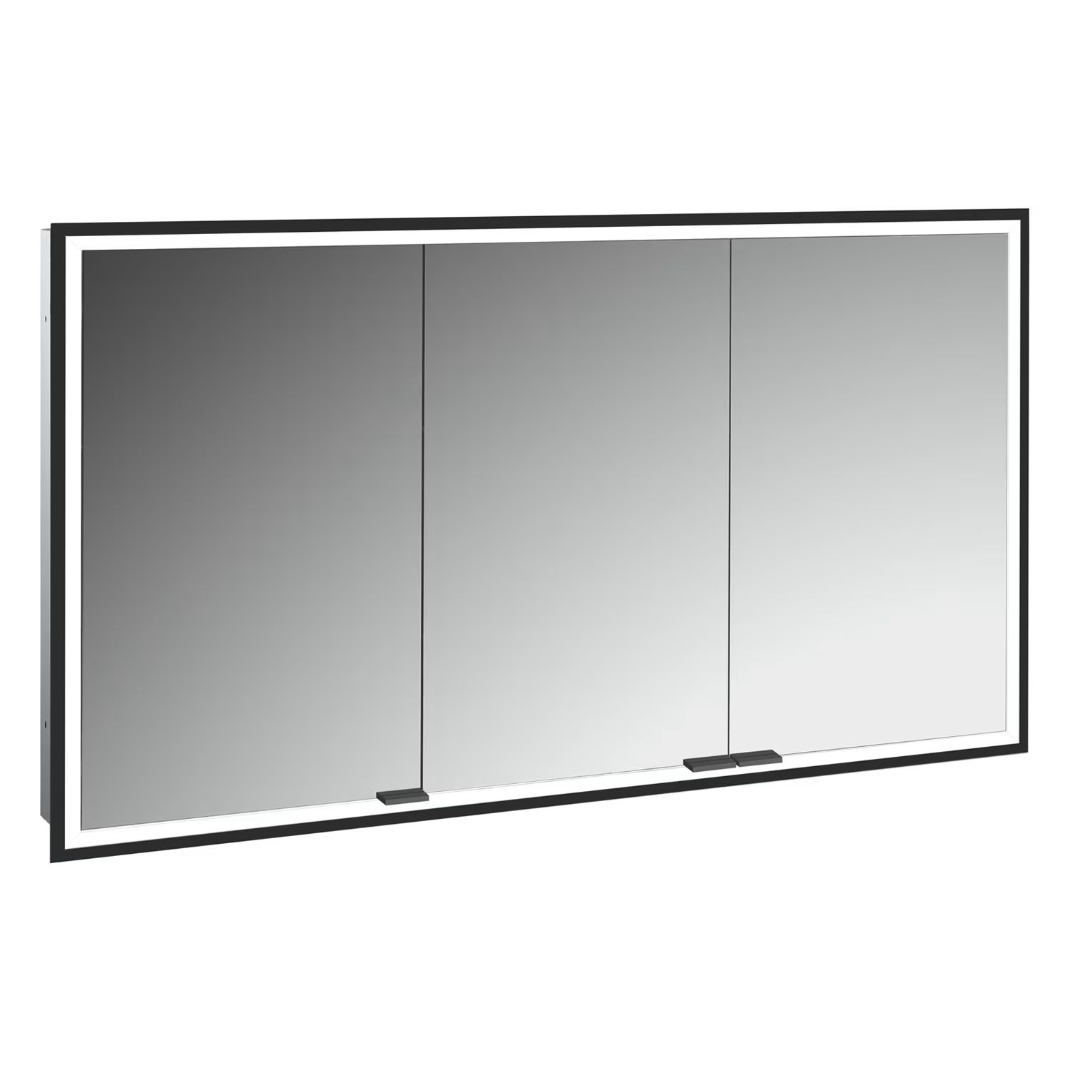 Kronenbach Cube 2.0 szekrény 120x17x70 cm tükörrel fekete KB100228MB