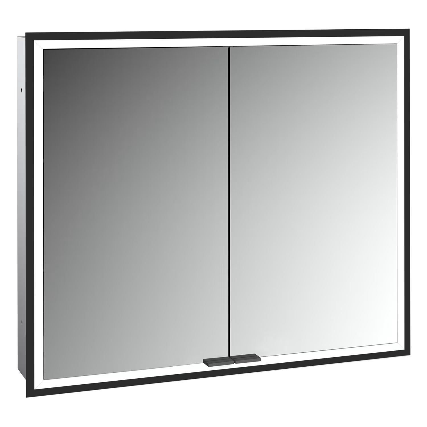Kronenbach Cube 2.0 szekrény 80x17x70 cm tükörrel fekete KB100225MB