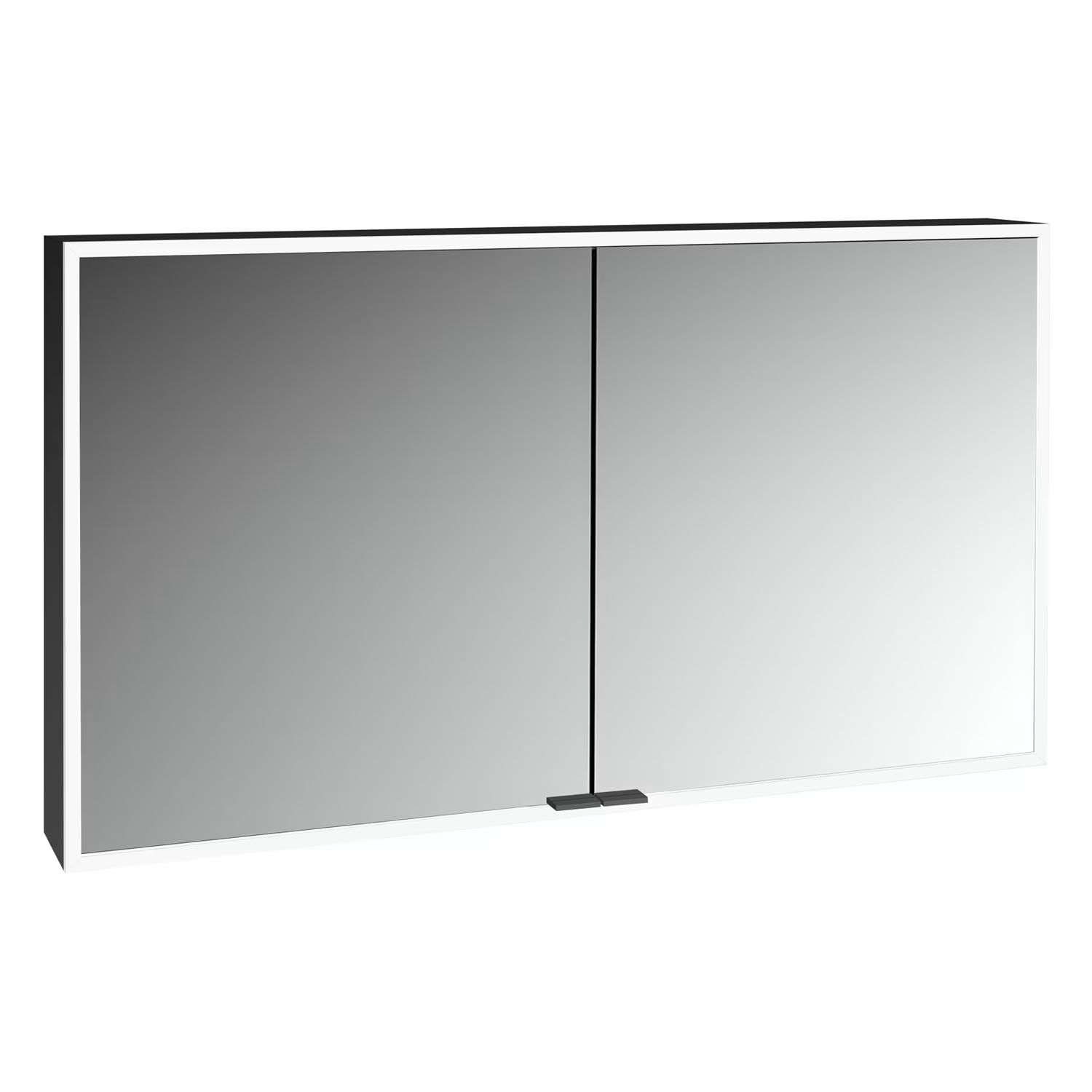 Kronenbach Cube 2.0 szekrény 120x17x70 cm tükörrel fekete KB100219MB
