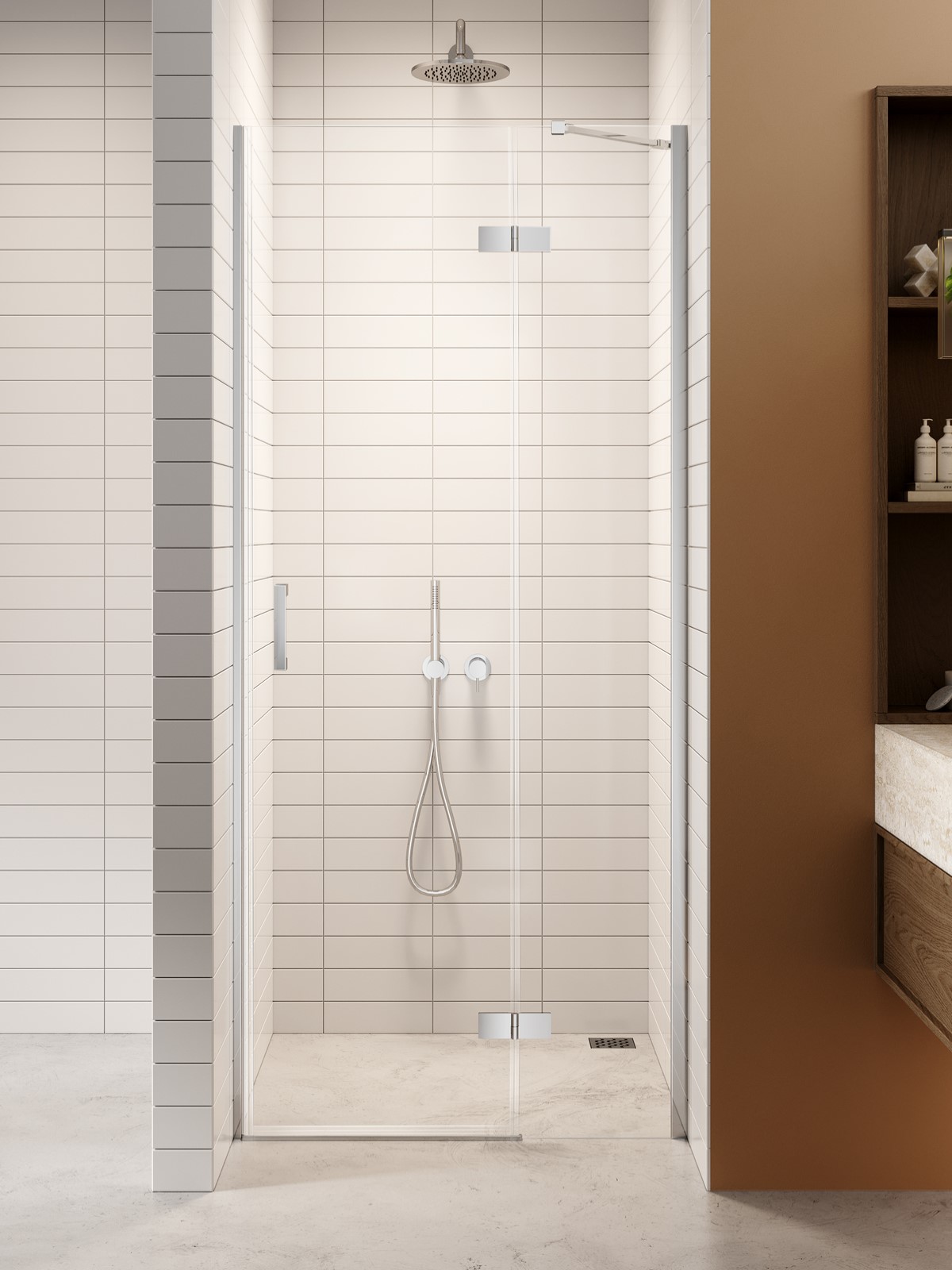 New Trendy Nesta zuhanyajtók 120 cm dönthető króm fényes/átlátszó üveg D-0855A