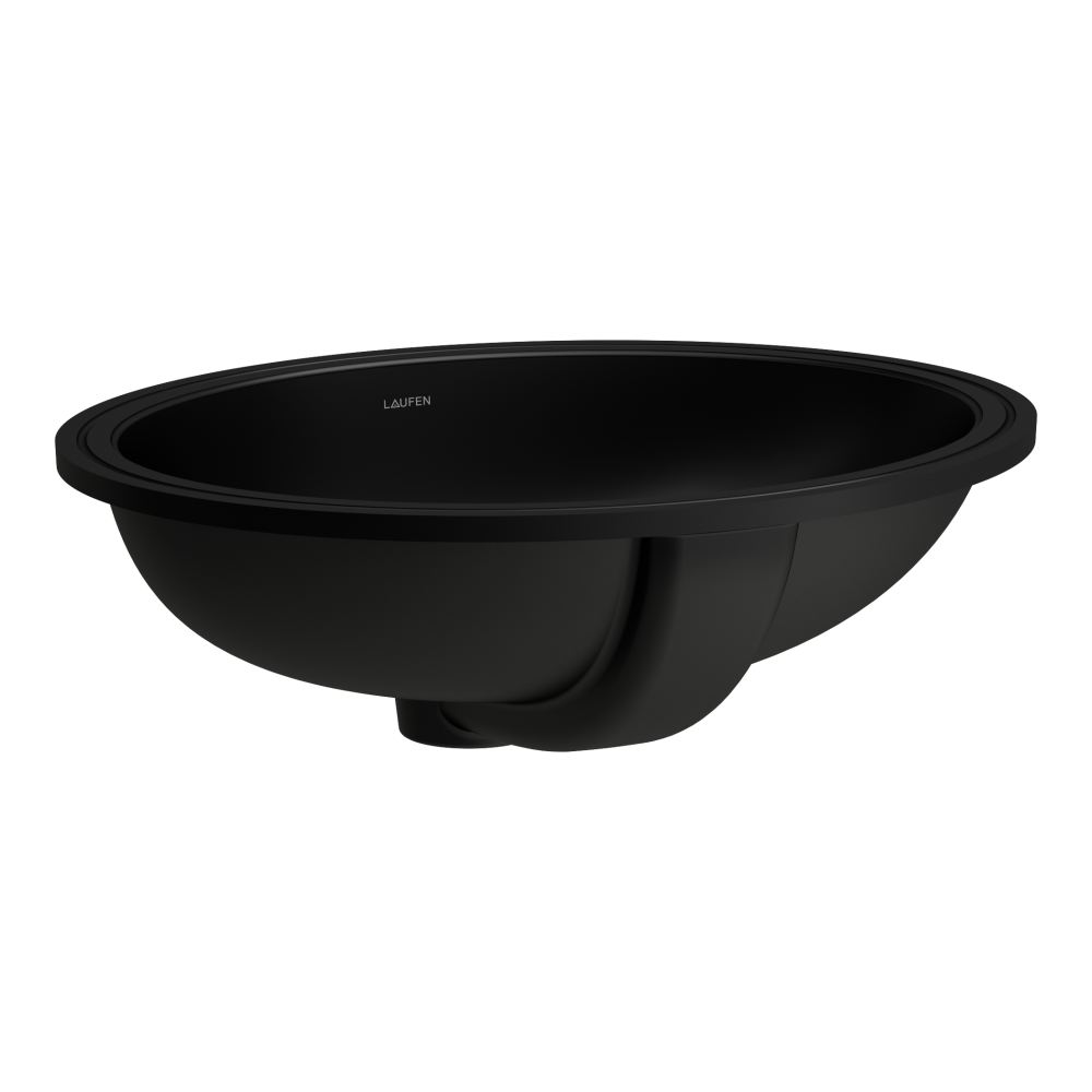 Laufen Savoy mosdótál 50x41 cm ovális alulról beépíthető fekete H8189427161091