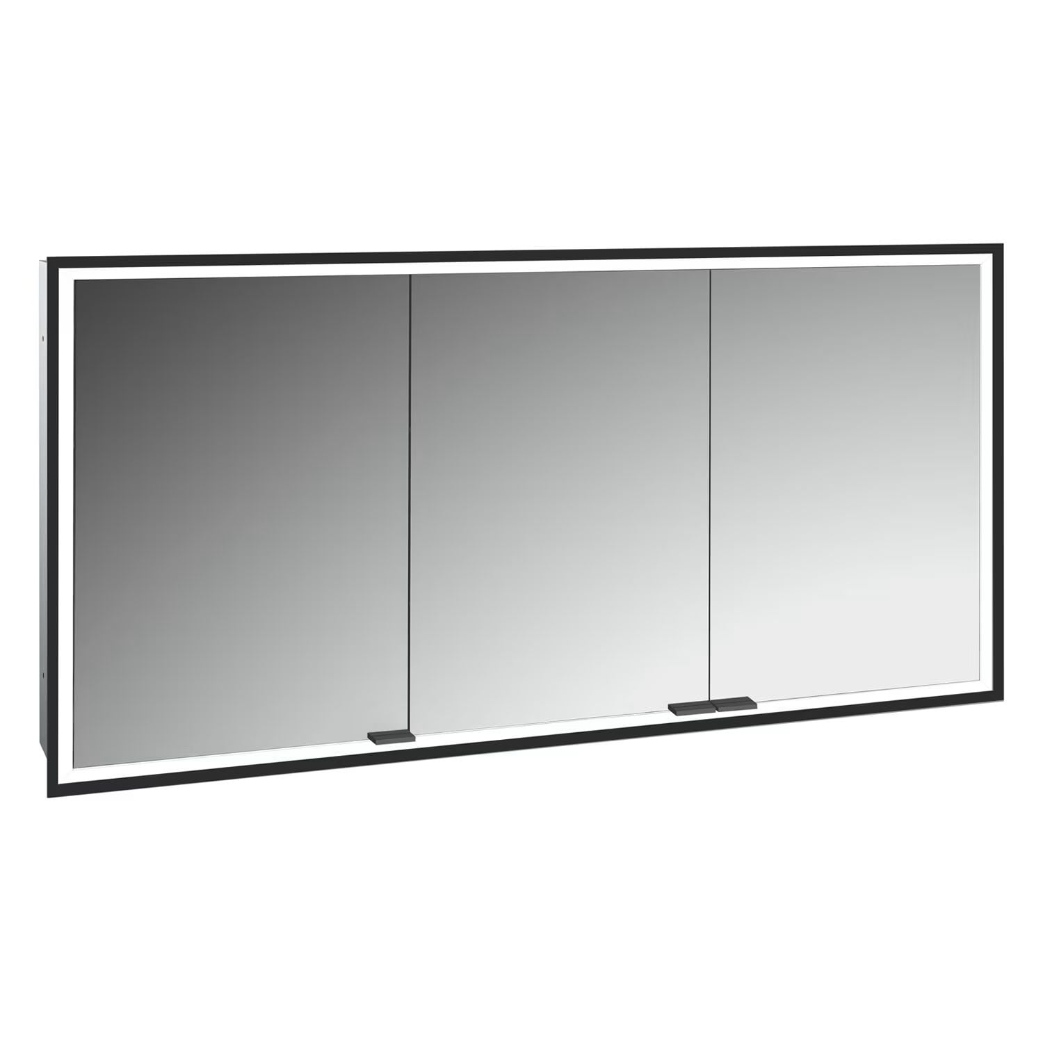 Kronenbach Cube 2.0 szekrény 140x17x70 cm tükörrel fekete KB100229MB