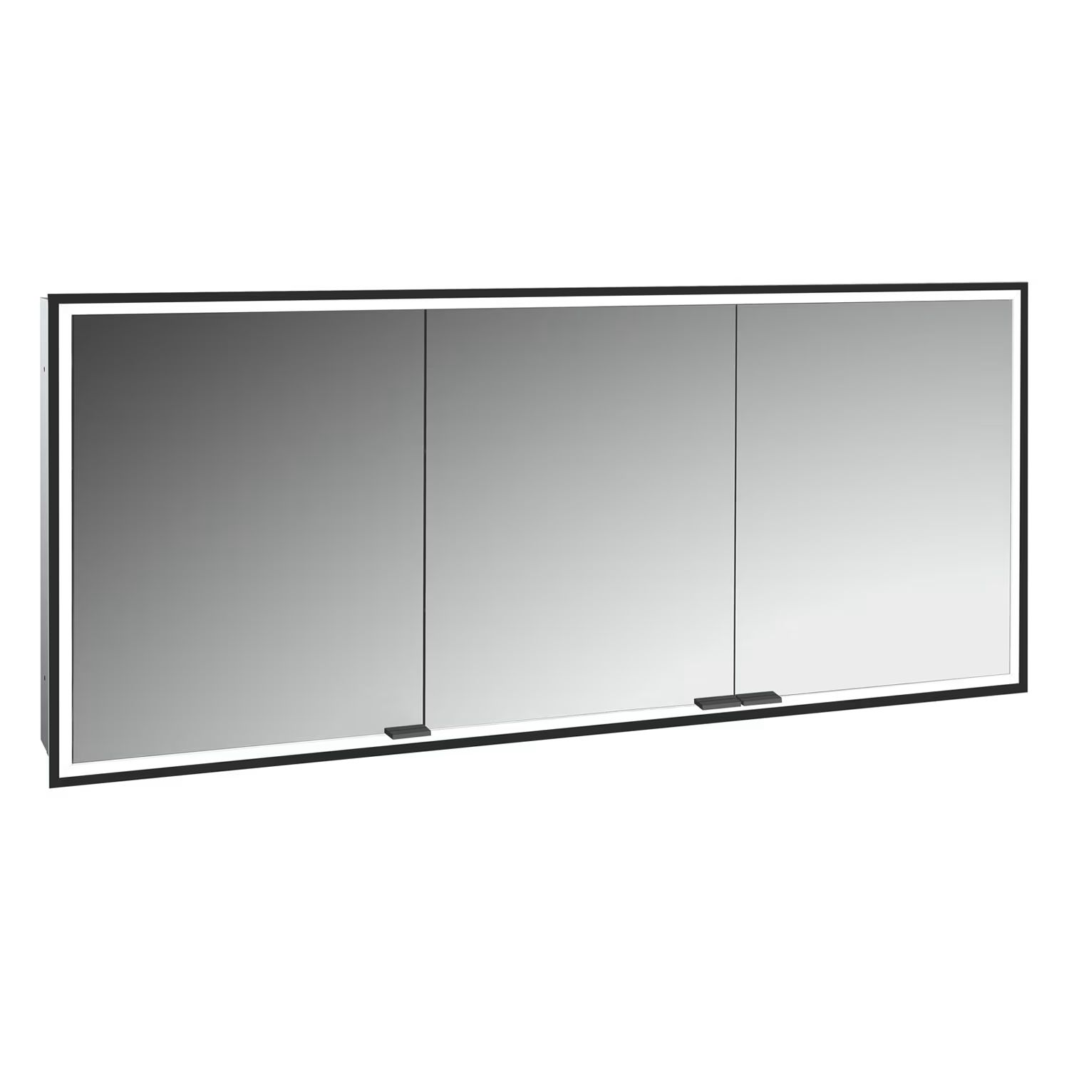 Kronenbach Cube 2.0 szekrény 160x17x70 cm tükörrel fekete KB100230MB