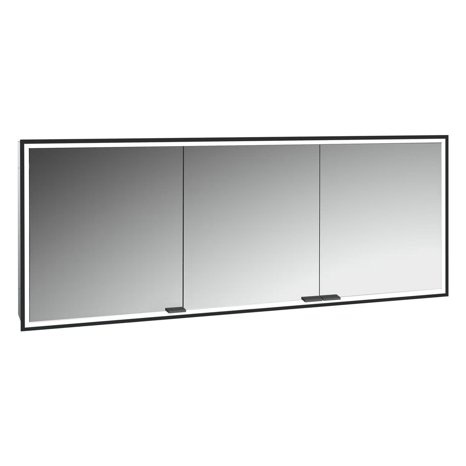 Kronenbach Cube 2.0 szekrény 180x17x70 cm tükörrel fekete KB100239MB