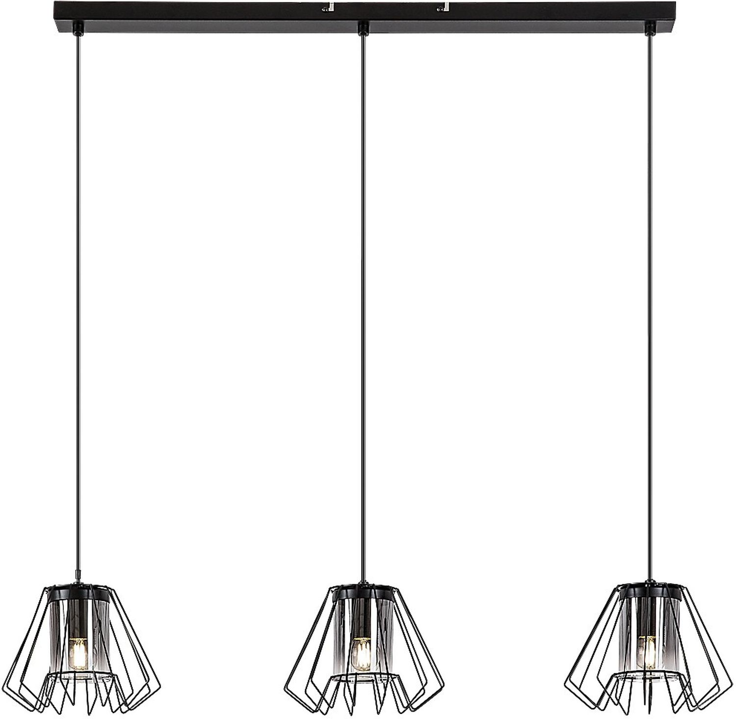 Rabalux Emerencia függőlámpa 3x40 W fekete-füst színű 72371