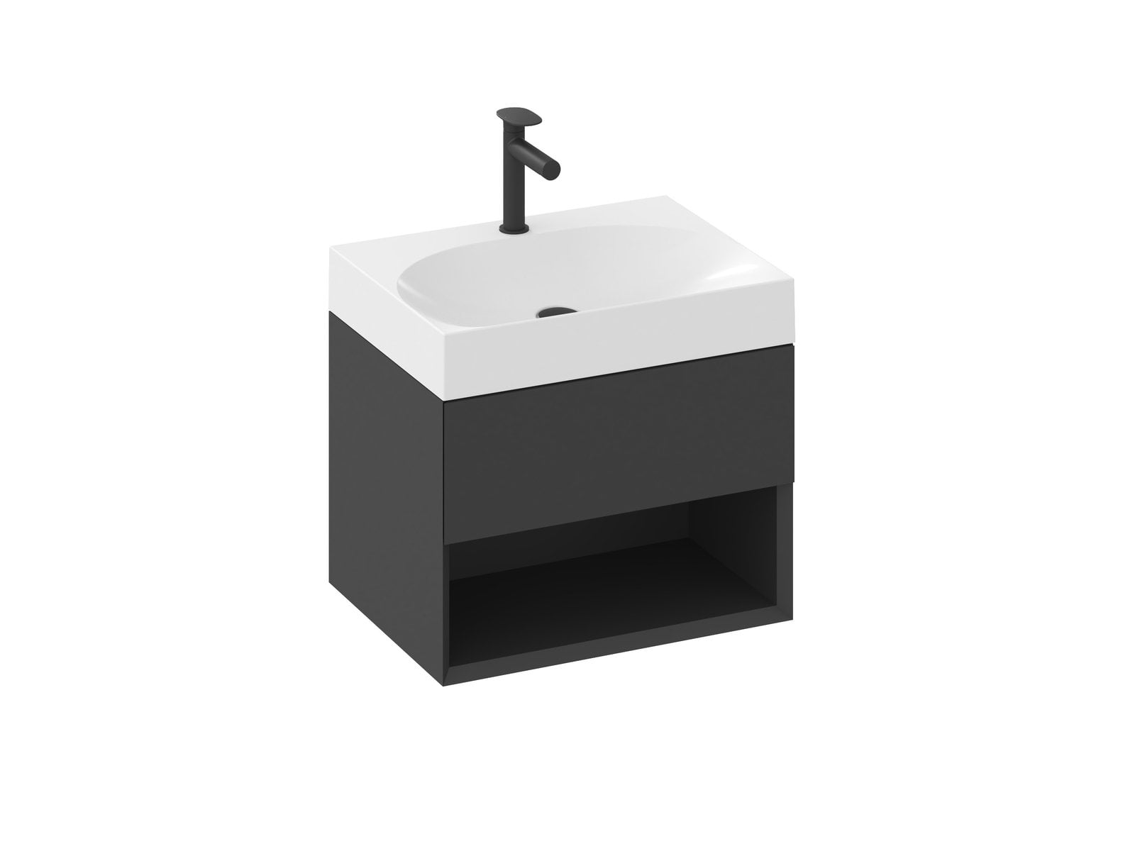 Ravak Lite szekrény 60x45x43 cm mosdókagyló alá akasztható fekete X000001856