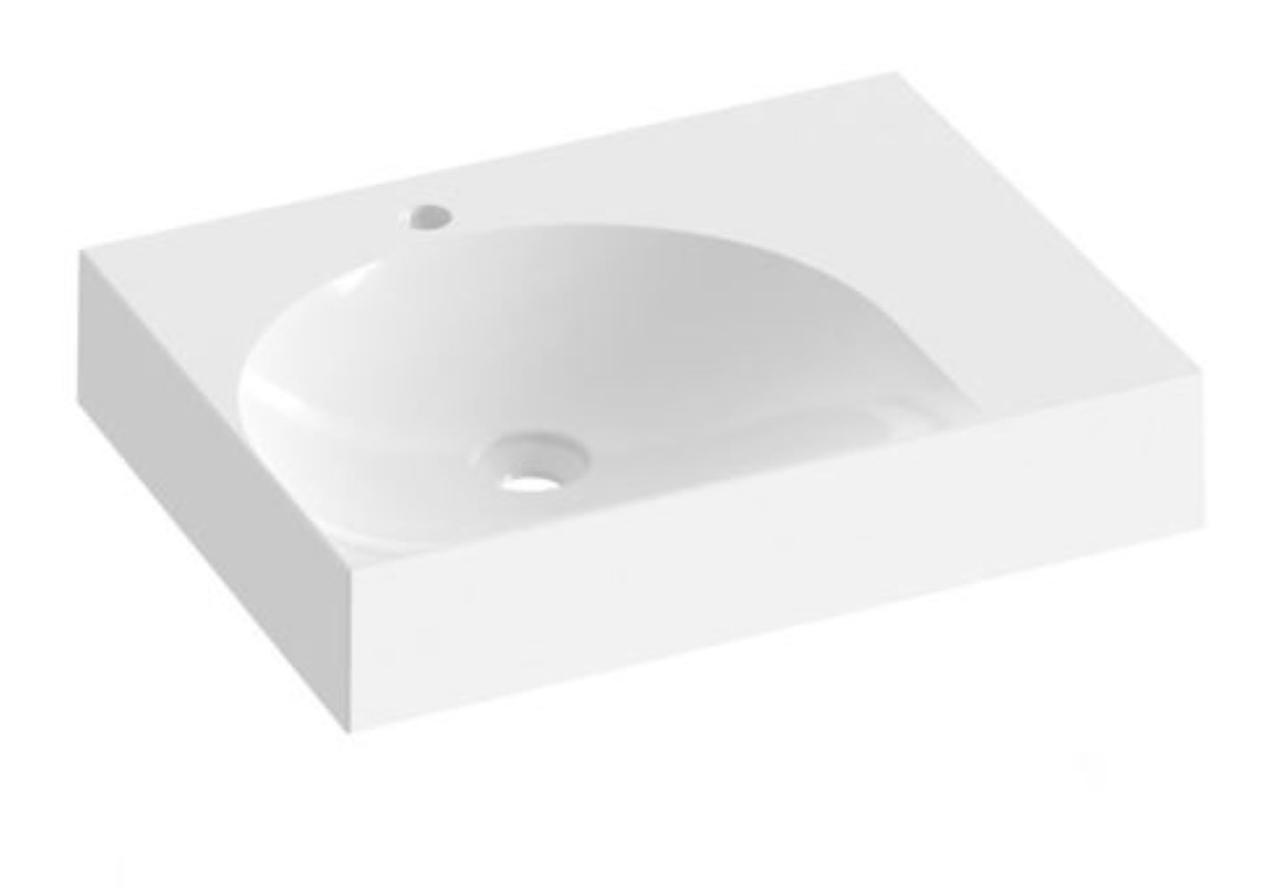 Ravak Lite mosdótál 60x45 cm négyszögletes beépíthető fehér XJXP1260000