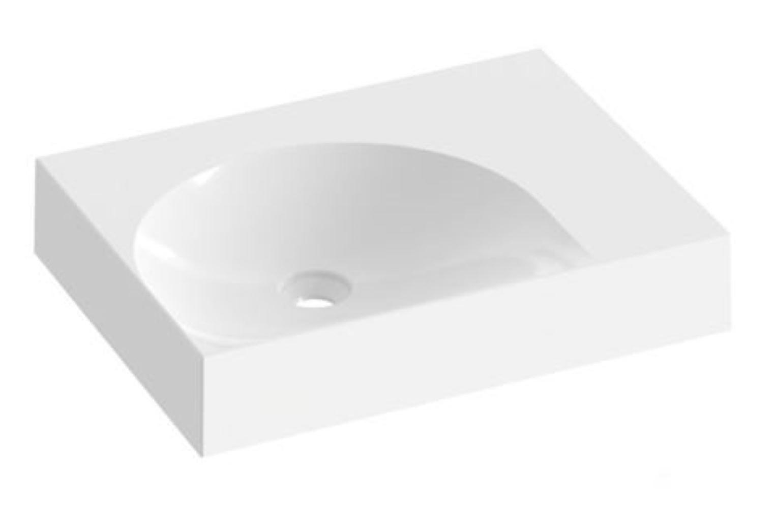 Ravak Lite mosdótál 60x45 cm négyszögletes beépíthető fehér XJXP1360000