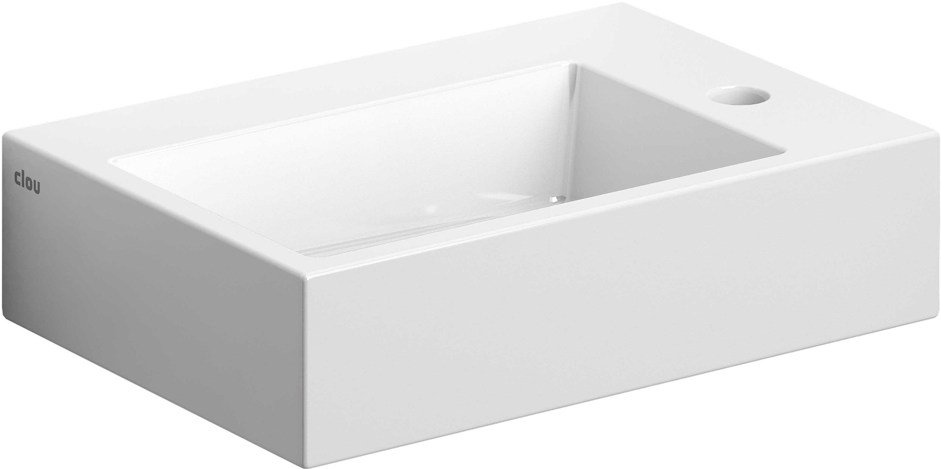 Clou Flush mosdótál 42.5x29 cm négyszögletes klasszikus-mosdótálak fehér CL/03.03220