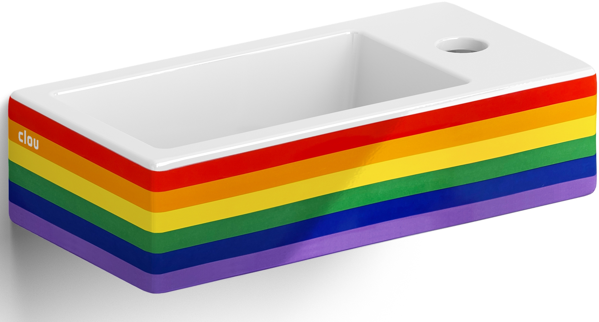 Clou Flush mosdótál 36x18 cm négyszögletes klasszikus-mosdótálak fehér CL/03.69030