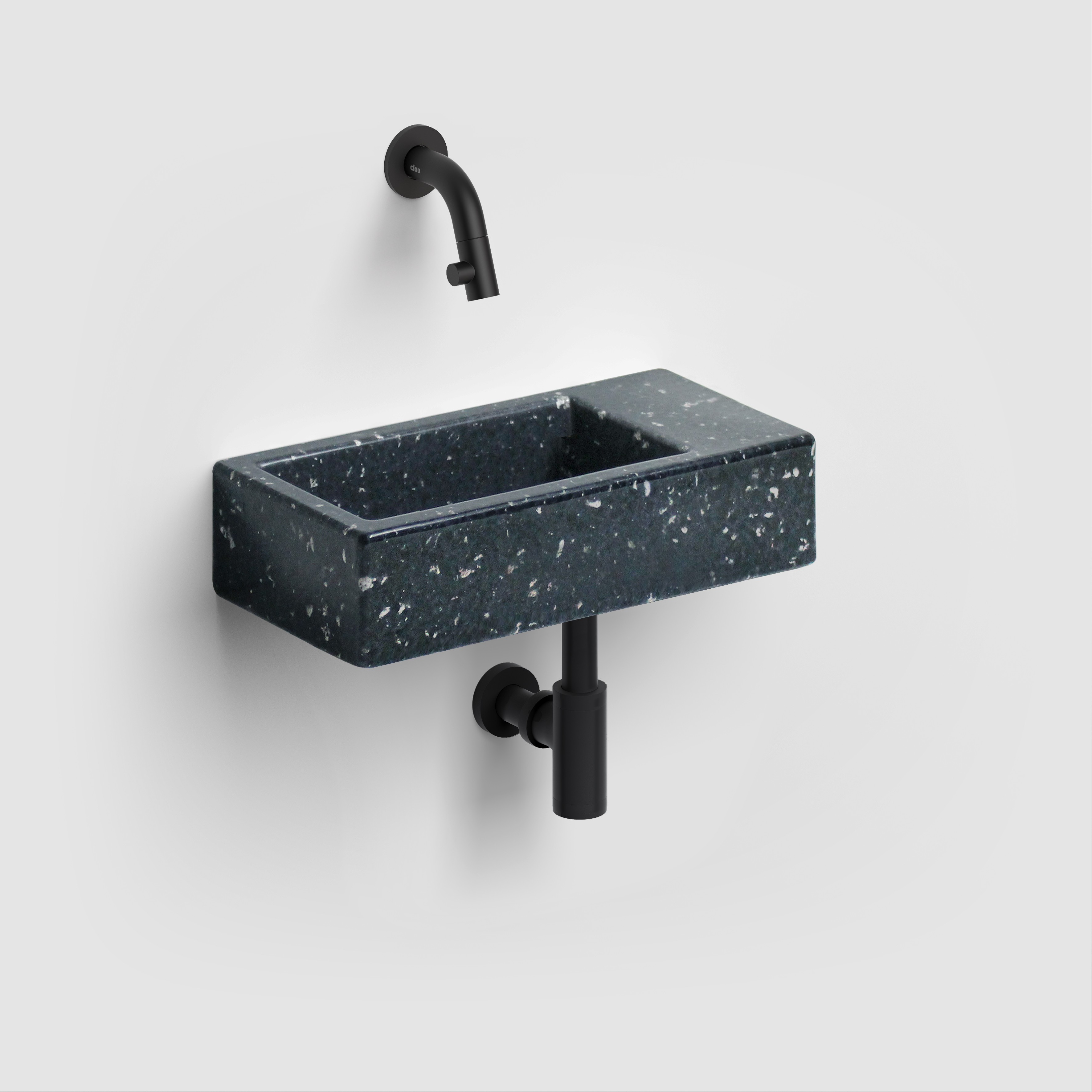 Clou Flush mosdótál 36x18 cm négyszögletes klasszikus-mosdótálak fekete CL/03.80031
