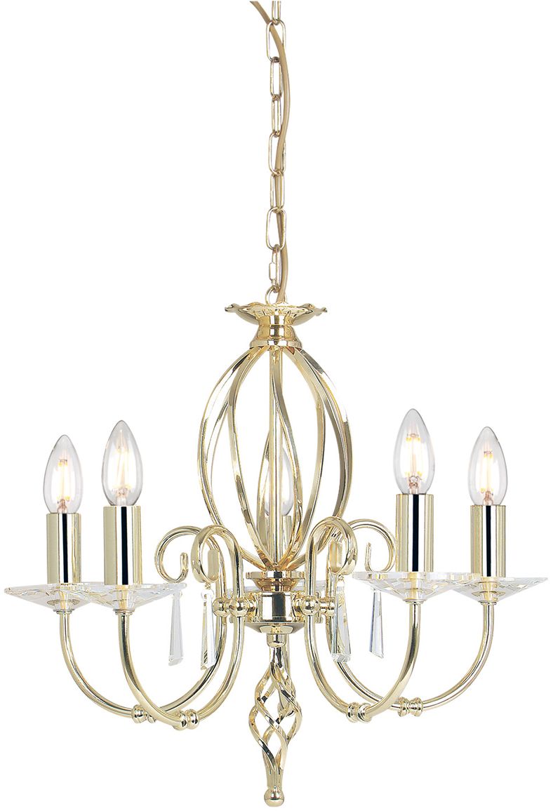 Elstead Lighting Aegean függőlámpa 5x60 W sárgaréz AG5-POL-BRASS