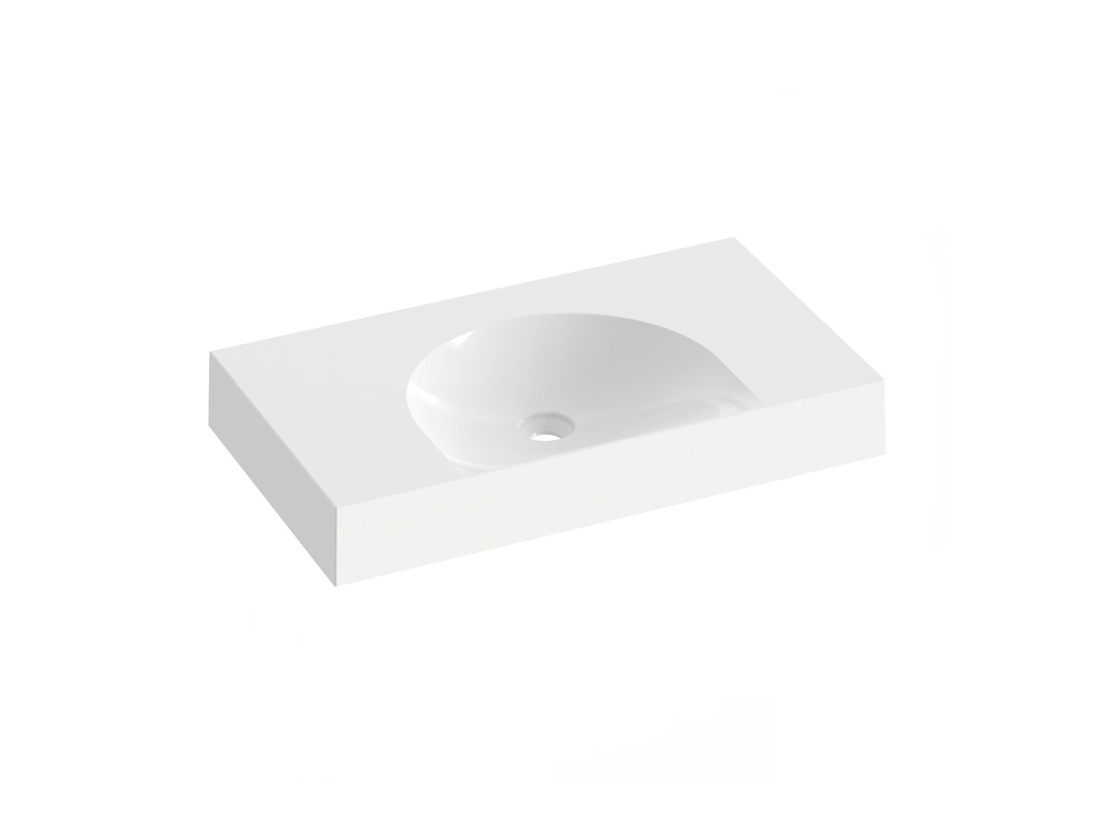 Ravak Lite mosdótál 80x45 cm négyszögletes beépíthető fehér XJX01380000