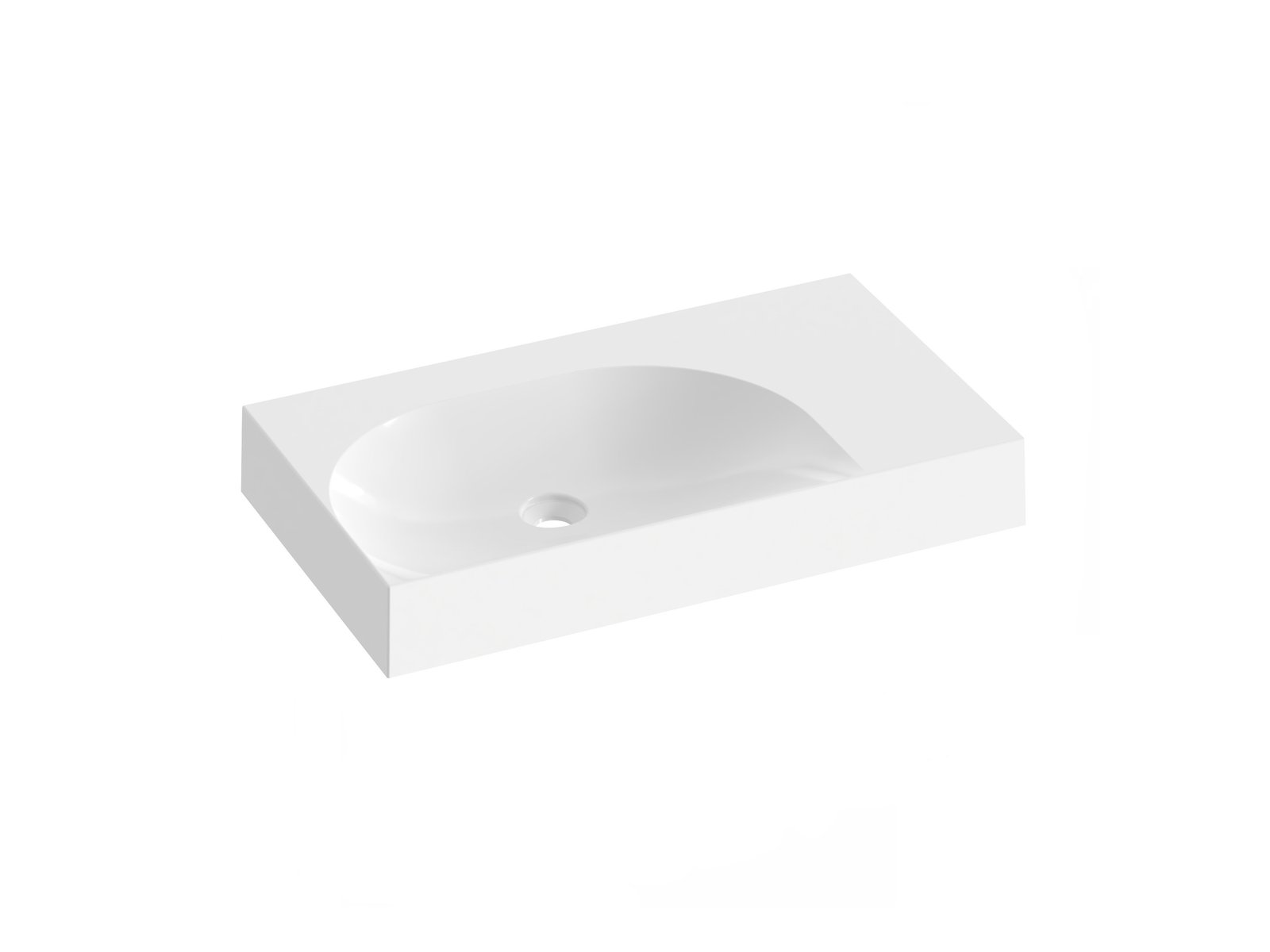 Ravak Lite mosdótál 80x45 cm négyszögletes beépíthető fehér XJXP1380001