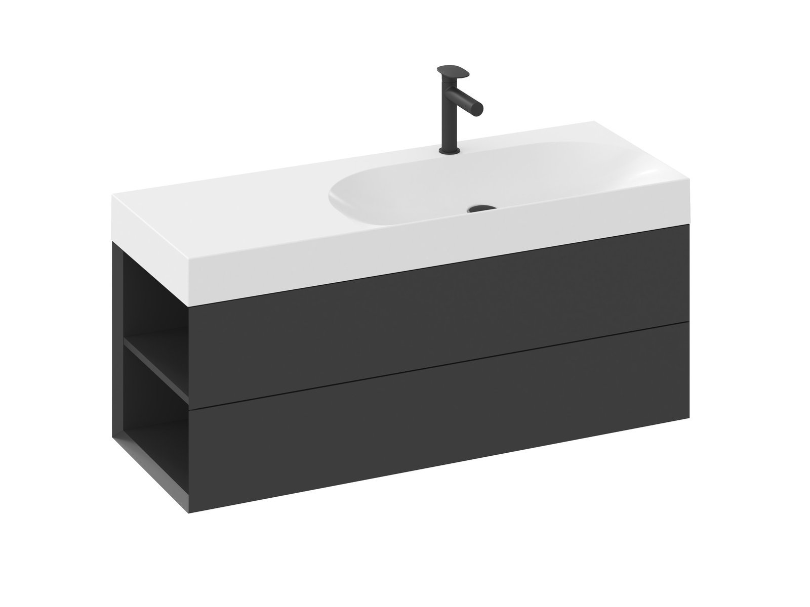 Ravak Lite szekrény 120x45x43 cm mosdókagyló alá akasztható fekete X000001880