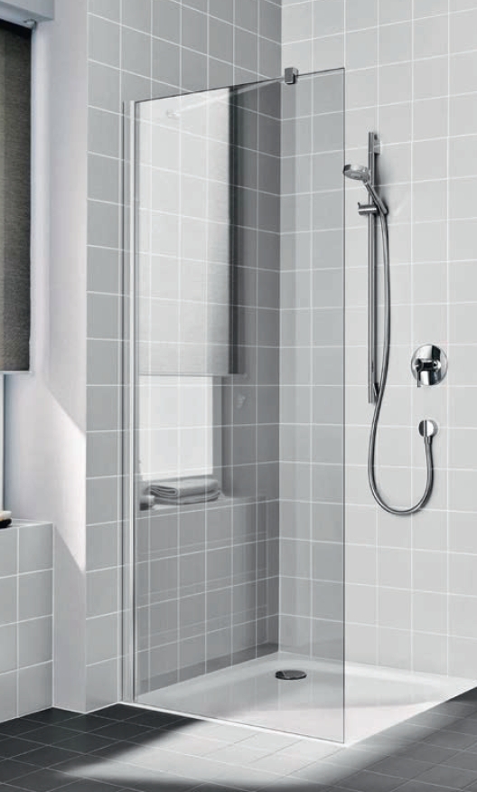 Kermi Cada XS zuhanykabin fal walk-in 90 cm ezüst fényes/átlátszó üveg CKTWF09020VPK
