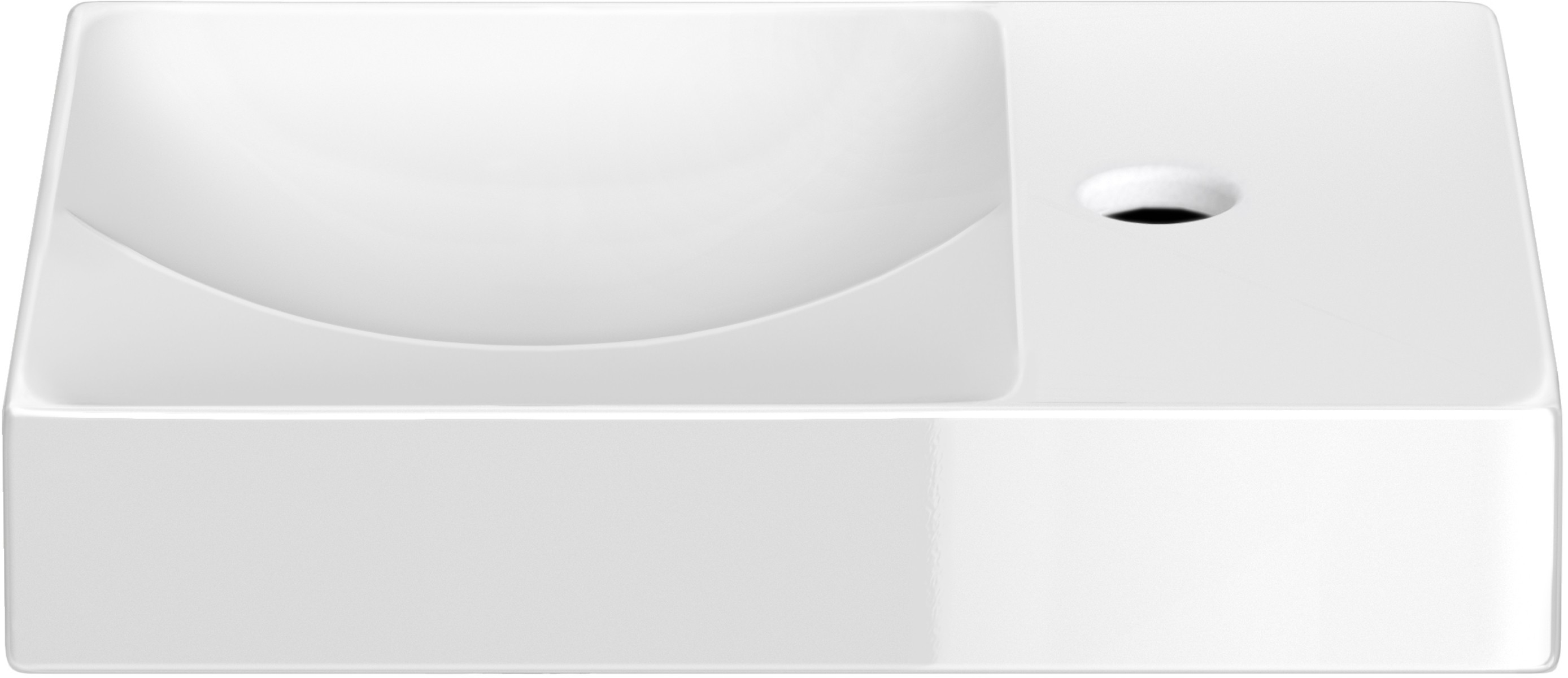 Clou Vale mosdótál 38x19 cm négyszögletes klasszikus-mosdótálak fehér CL/03.03161.01.R