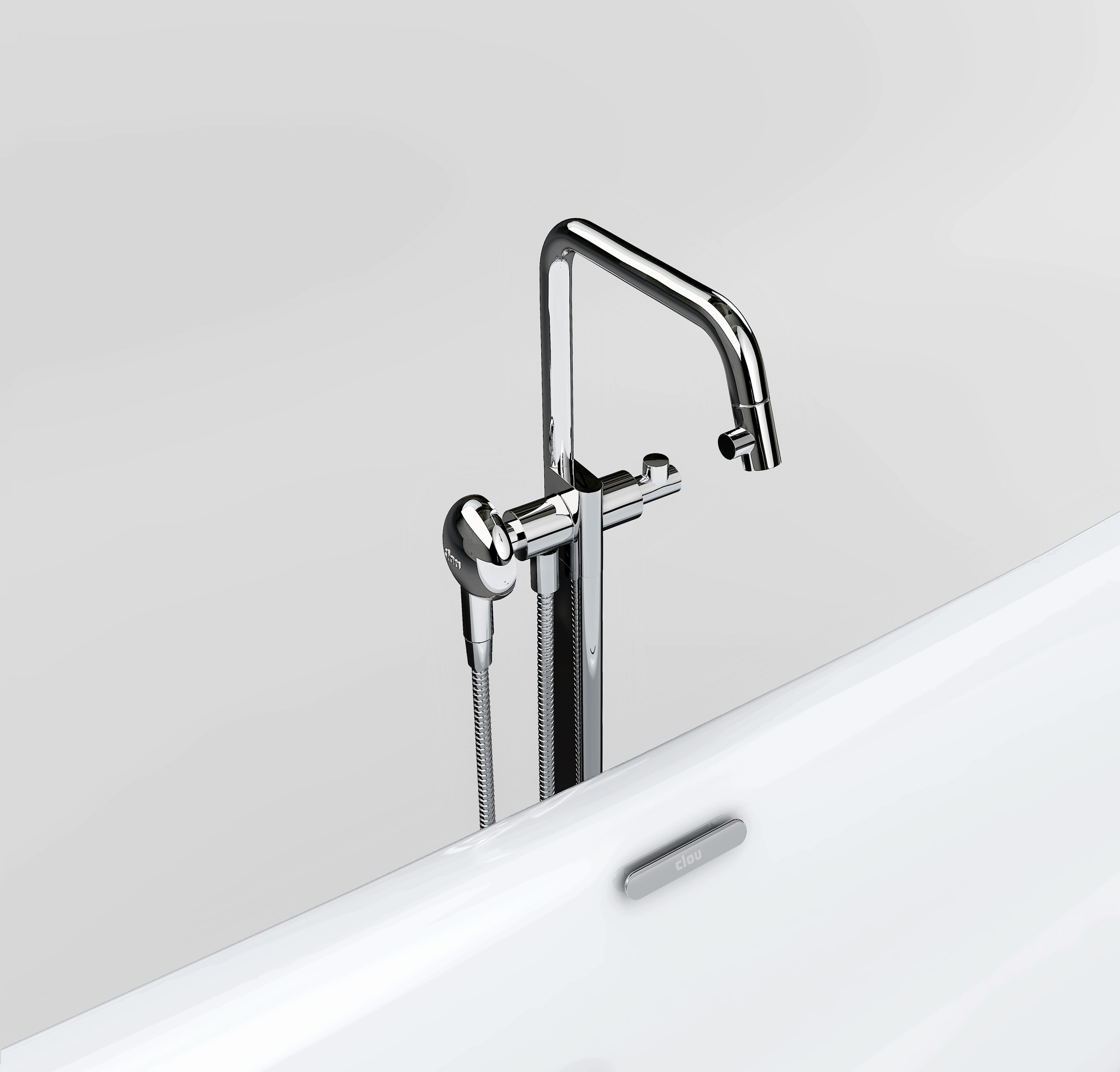 Clou Kaldur kád és zuhany csaptelep térben álló króm CL/06.25.005.29