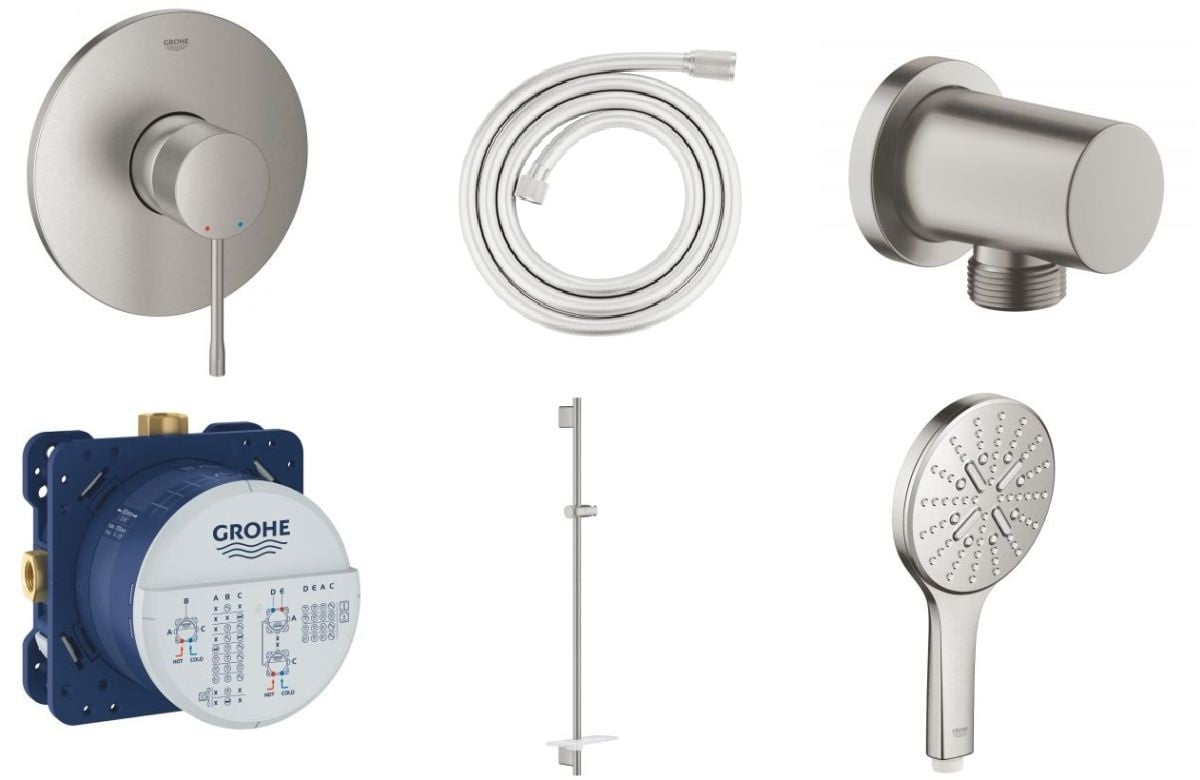 Készlet zuhanycsaptelep Grohe Essence 24057DC1, zuhanyrúd Grohe Rainshower 26603DC0, 26574DC0, 27057DC0, 35600000, 28388DC1