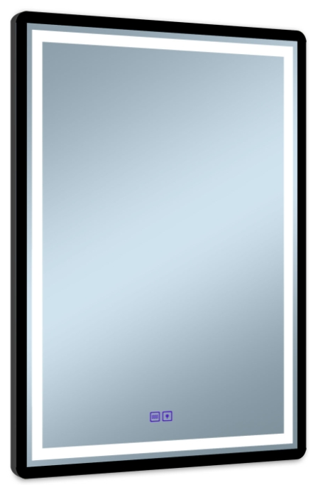 Venti Duo tükör 60x80 cm négyszögletes világítással páramentesítő fóliával fekete 5905951180441