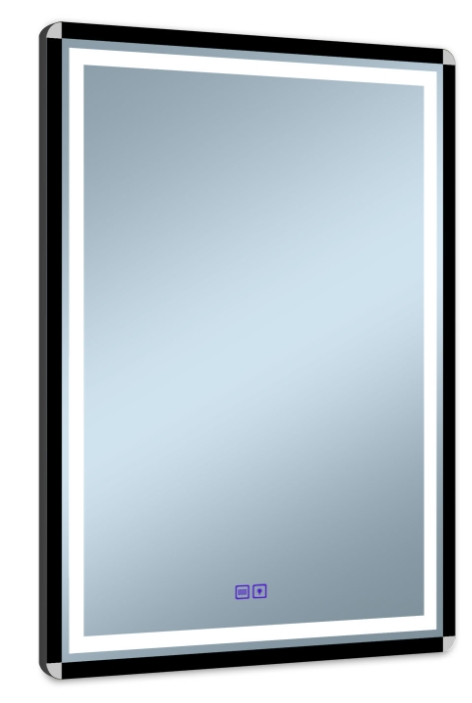 Venti Duo tükör 60x80 cm négyszögletes világítással páramentesítő fóliával fekete-ezüst 5905951180427