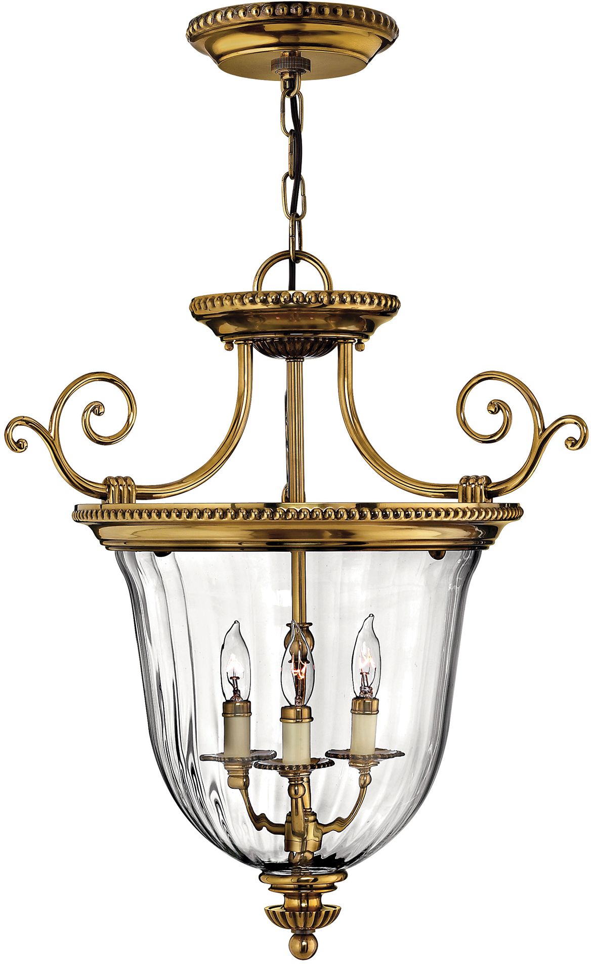 Elstead Lighting Cambridge függőlámpa 3x60 W sárgaréz HK-CAMBRIDGE-P-S