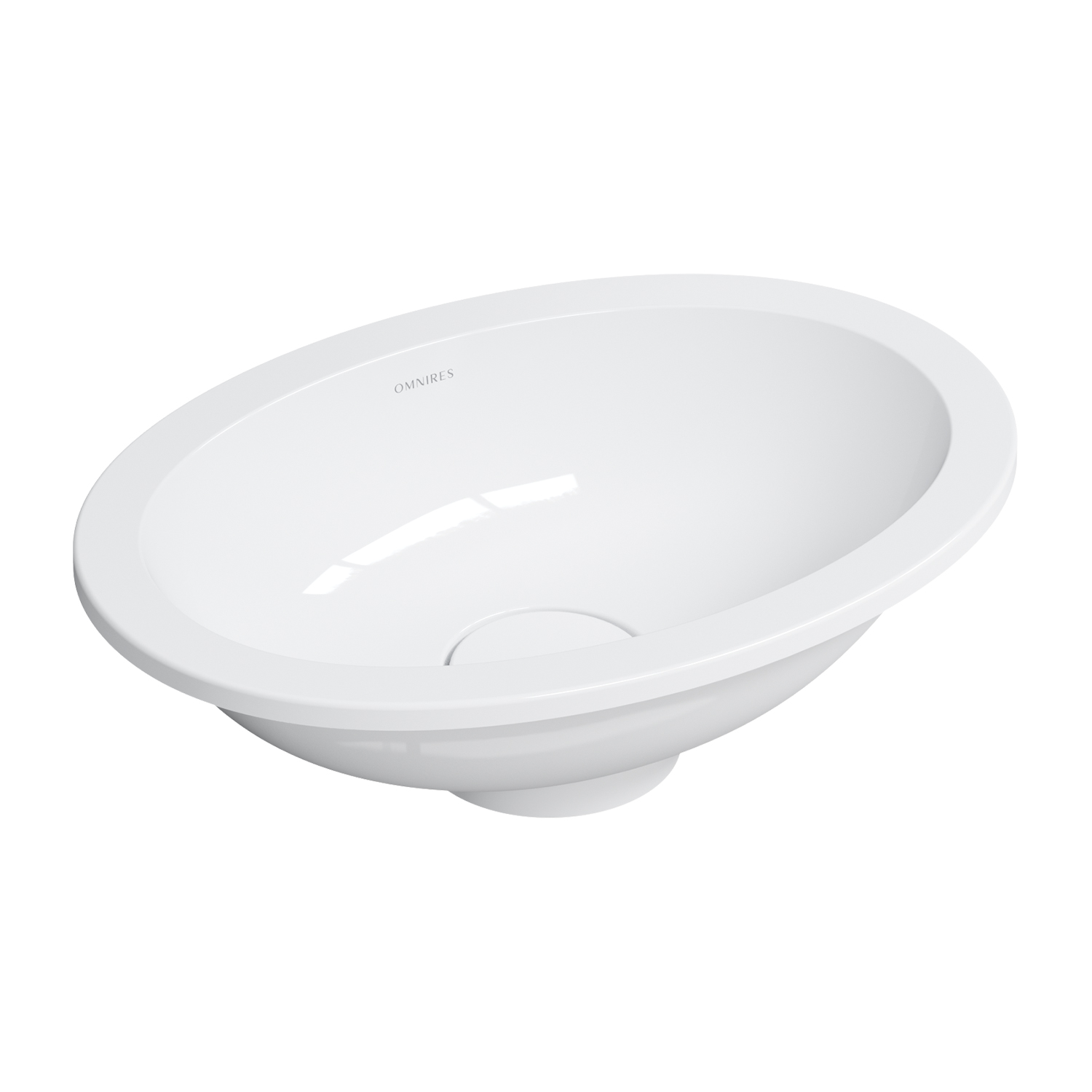 Omnires Shell M+ mosdótál 38x25 cm ovális alulról beépíthető fehér SHELL380UPBP