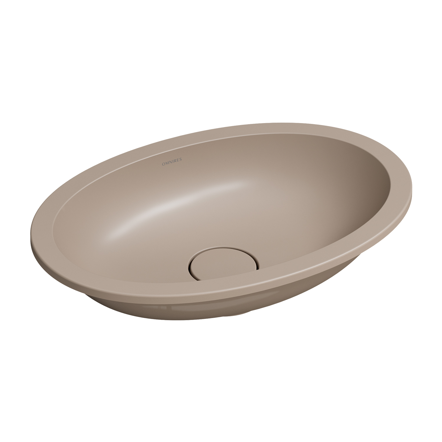 Omnires Shell M+ mosdótál 48x31 cm ovális alulról beépíthető barna/bézs SHELL480UPDB