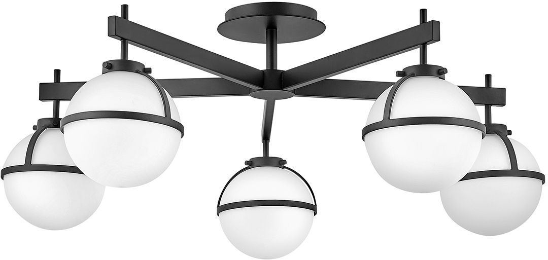 Elstead Lighting Hollis mennyezeti lámpa 5x40 W fehér-fekete HK-HOLLIS-5-O-BK