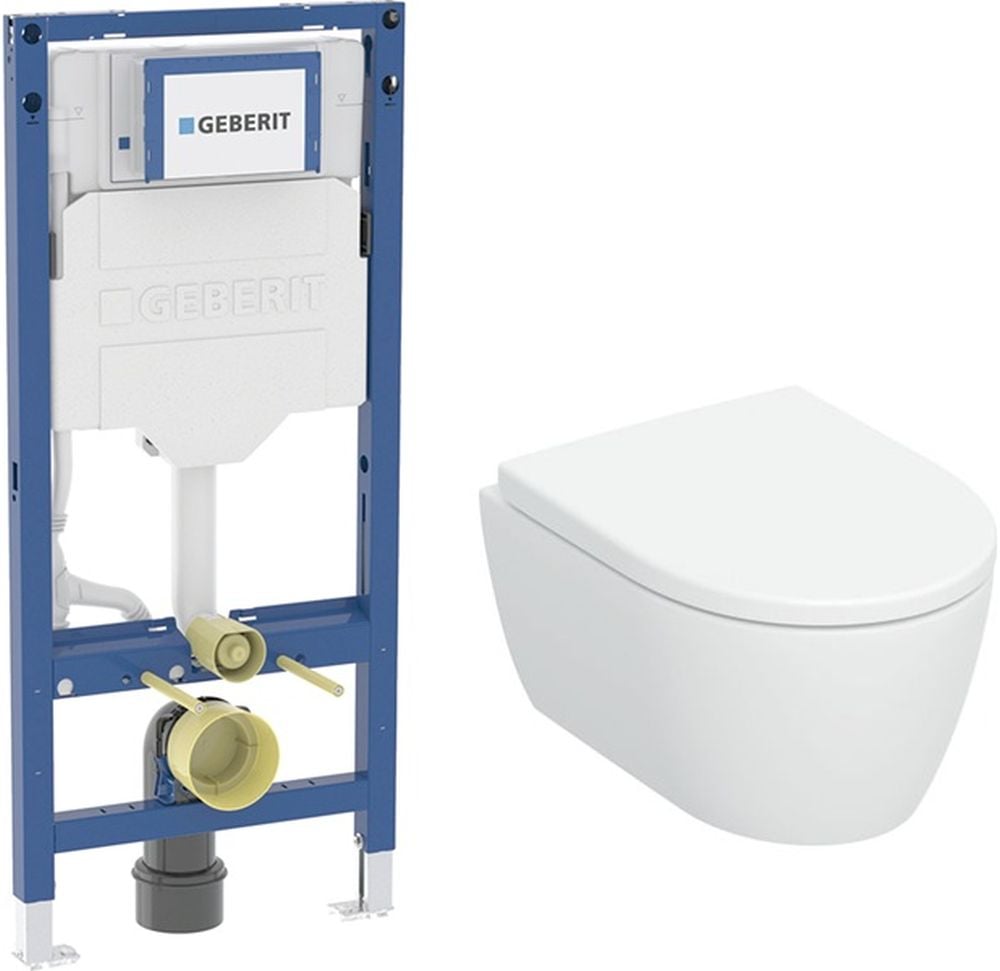 Készlet WC csésze lassú záródású ülőkével Geberit iCon 503.048.00.8, beépíthető keret Geberit Duofix 111.320.00.6
