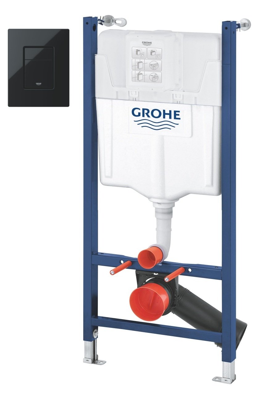 Készlet beépíthető keret Grohe Solido 38971000, öblítő gomb Grohe Even 38966KV0