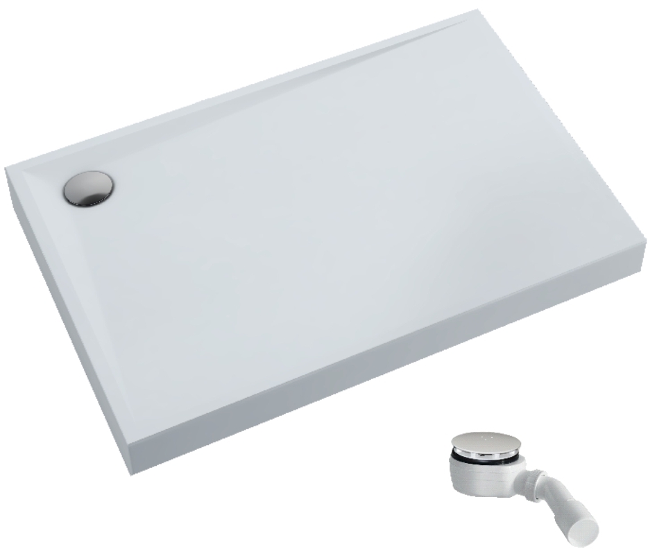 Schedpol Solido téglalap alakú zuhanytálca szifonnal 100x80 cm fehér 3.1465
