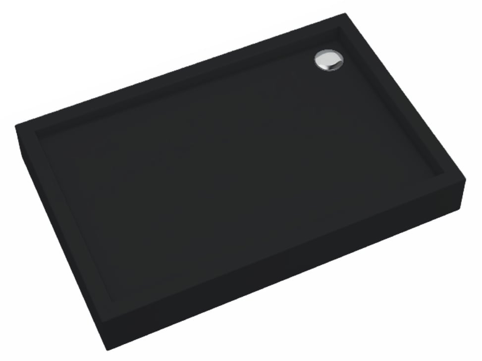 Schedpol Medium Black Matt téglalap alakú zuhanytálca 120x90 cm fekete 3.4747/C/MG