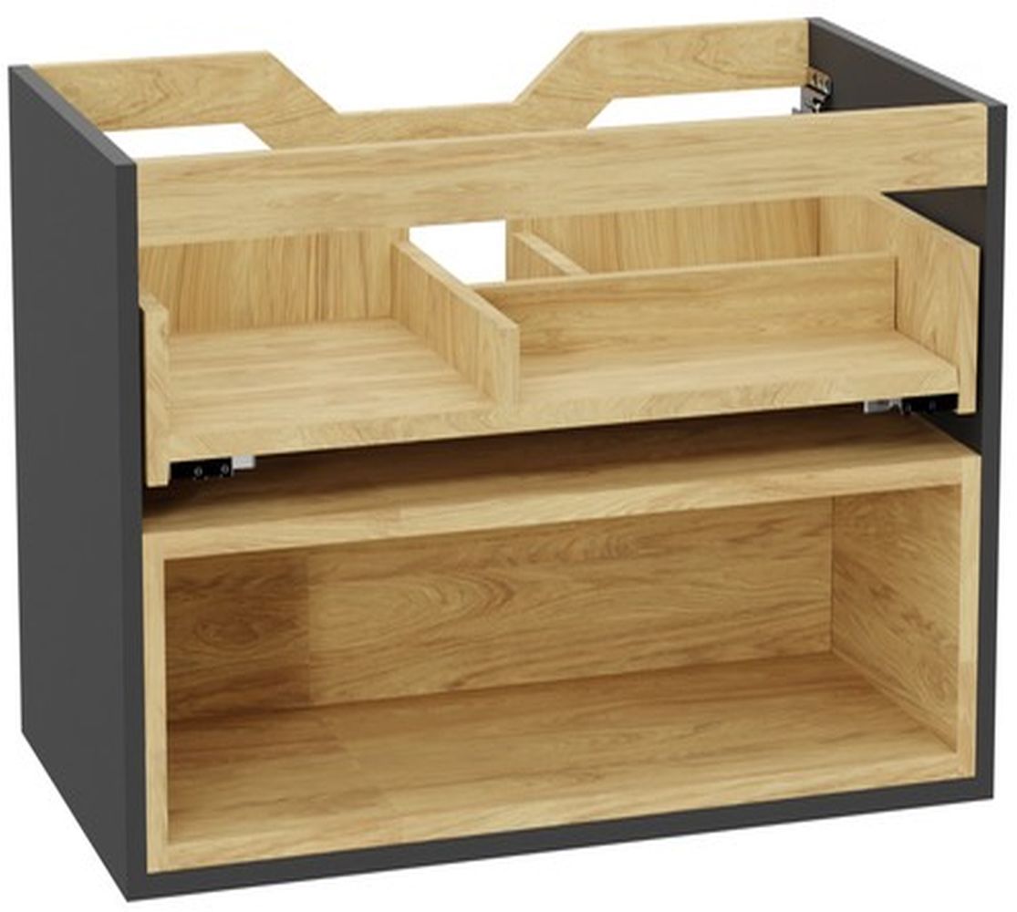 Excellent Tuto 2.0 szekrénytest 60x46.5x50 cm mosdókagyló alá akasztható szürke-tölgy MLEX.2171.600.GRBL