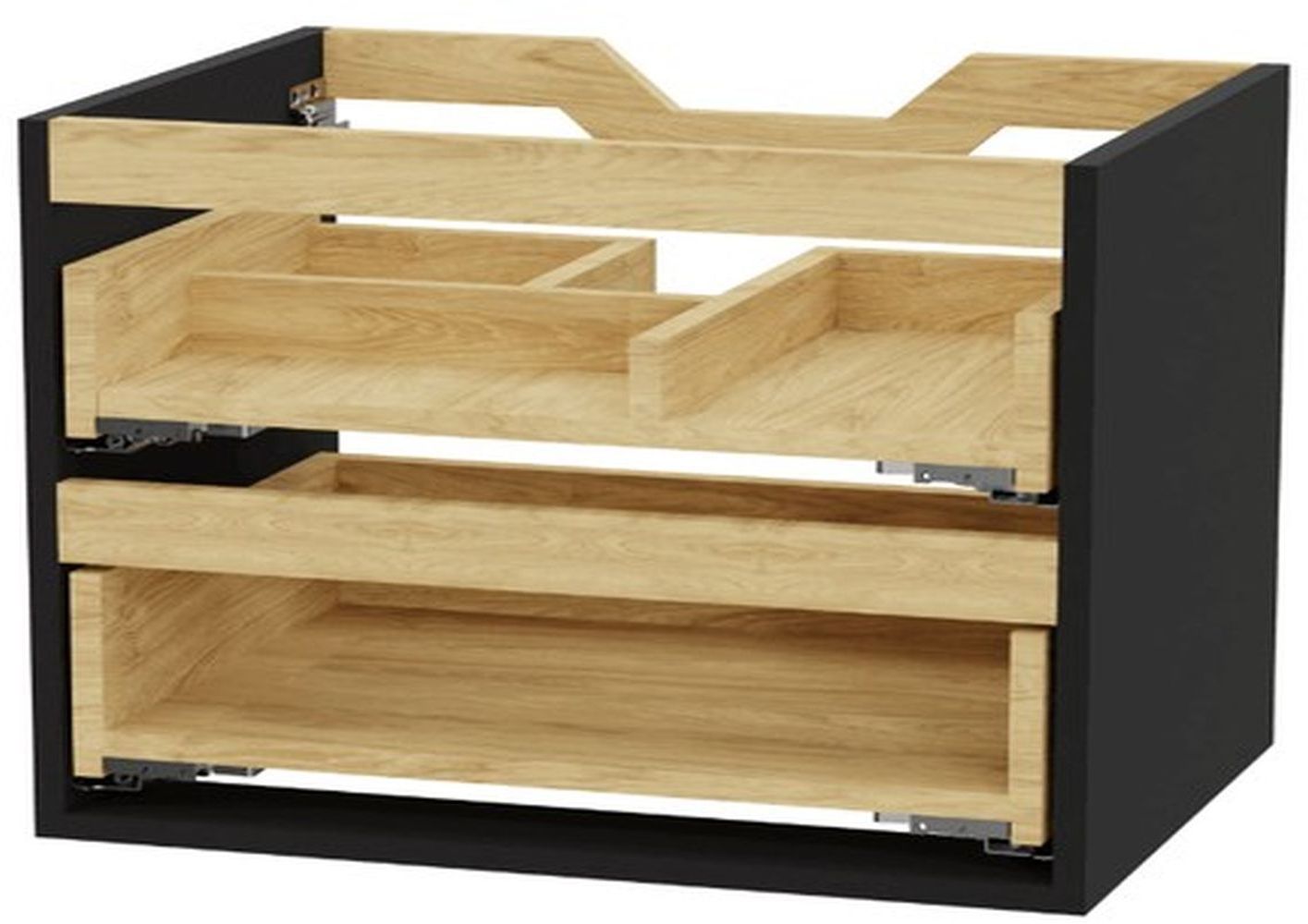 Excellent Tuto 2.0 szekrénytest 80x46.5x50 cm mosdókagyló alá akasztható fekete-tölgy MLEX.2172.800.BKBL
