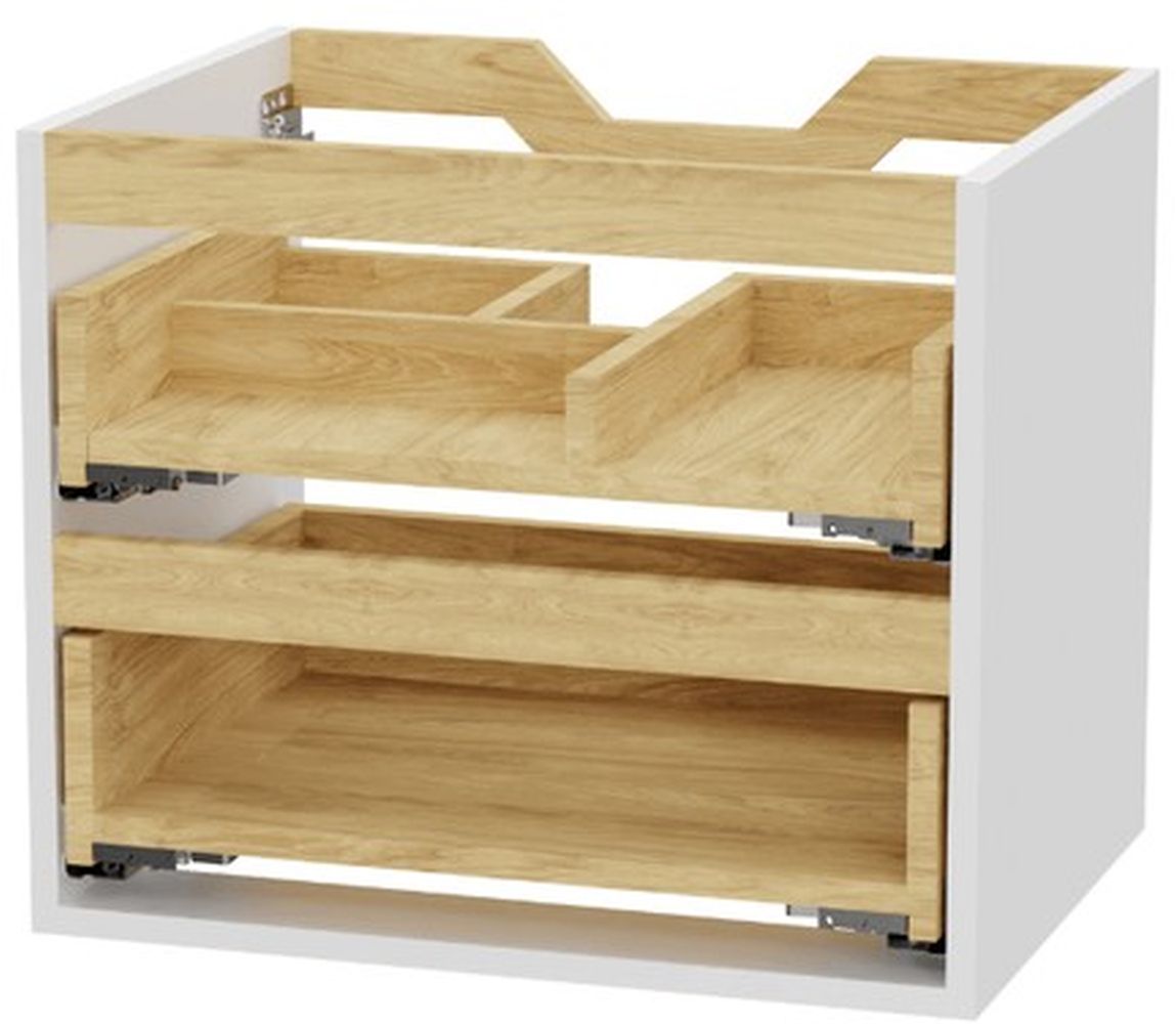 Excellent Tuto 2.0 szekrénytest 60x46.5x50 cm mosdókagyló alá akasztható fehér-tölgy MLEX.2172.600.WHBL